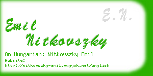 emil nitkovszky business card